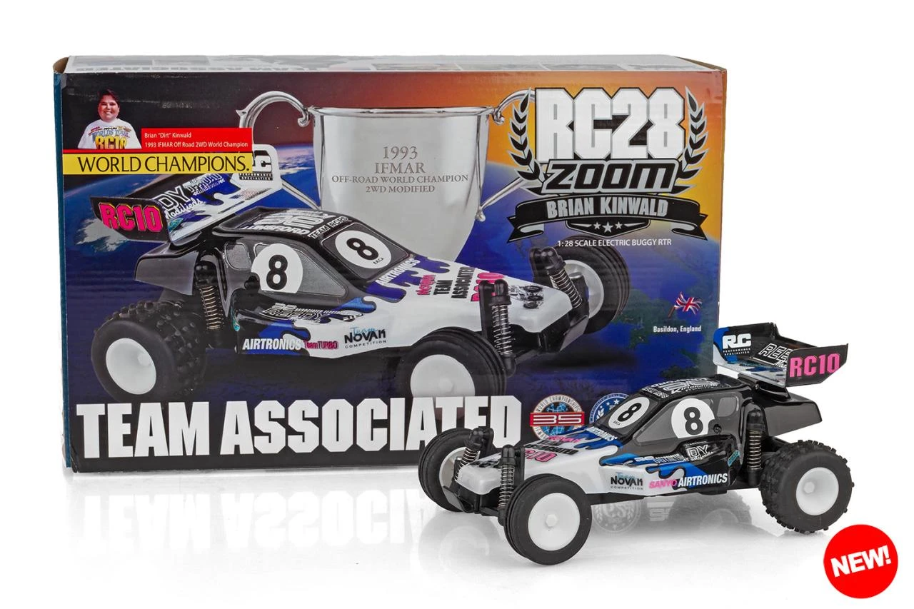 Team Associated RC28 Zoom Brian Kinwald Edition buggy and included radio